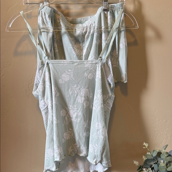 Laura Ashley Light Green Lace Cami and Shorts Set - Picture 4 of 5